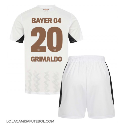 Camisa de Futebol Bayer Leverkusen Alejandro Grimaldo #20 Equipamento Secundário Infantil 2024-25 Manga Curta (+ Calças curtas)